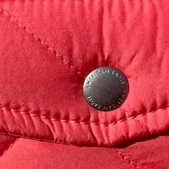 American Eagle NWOT Oversized Puffer Shacket Collared Lined Shirt Jacket Pink XS - Picture 5 of 12